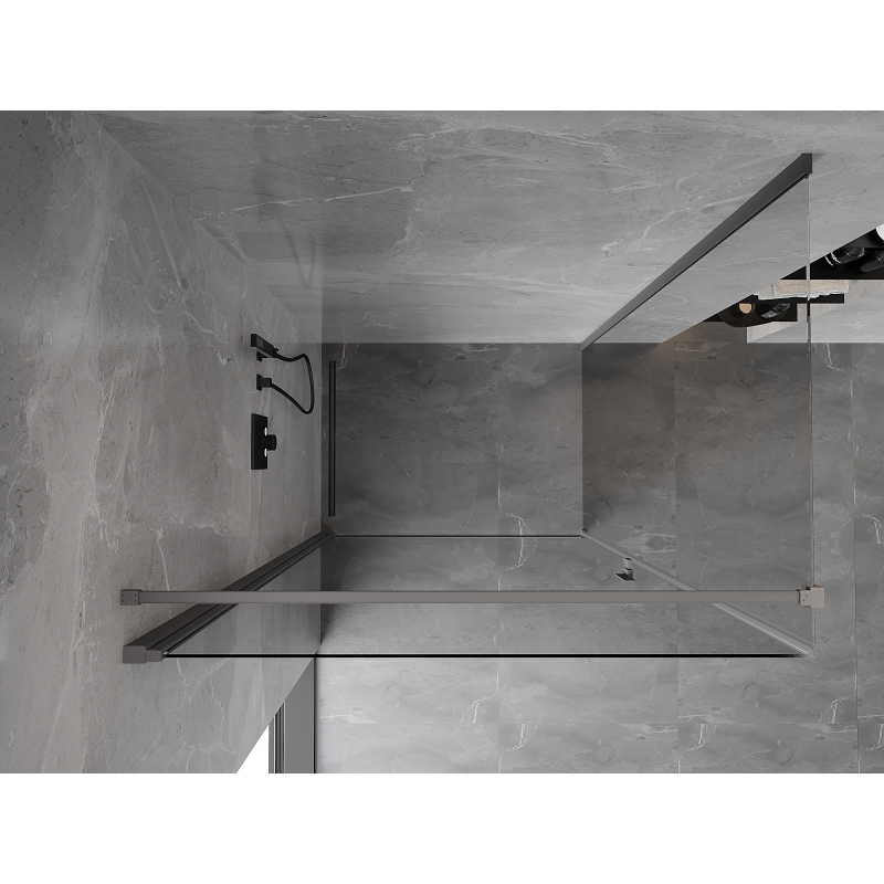 Mexen Mist-B Duschkabine schwenkbar 100 x 70 cm, transparent, Gun Metal - 8A2T-100-070-95-00