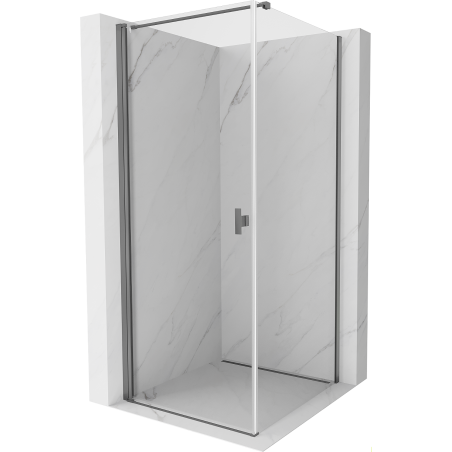 Mexen Mist-B Duschkabine mit Drehtür 75 x 75 cm, transparent, Gun Metal - 8A2T-075-075-95-00