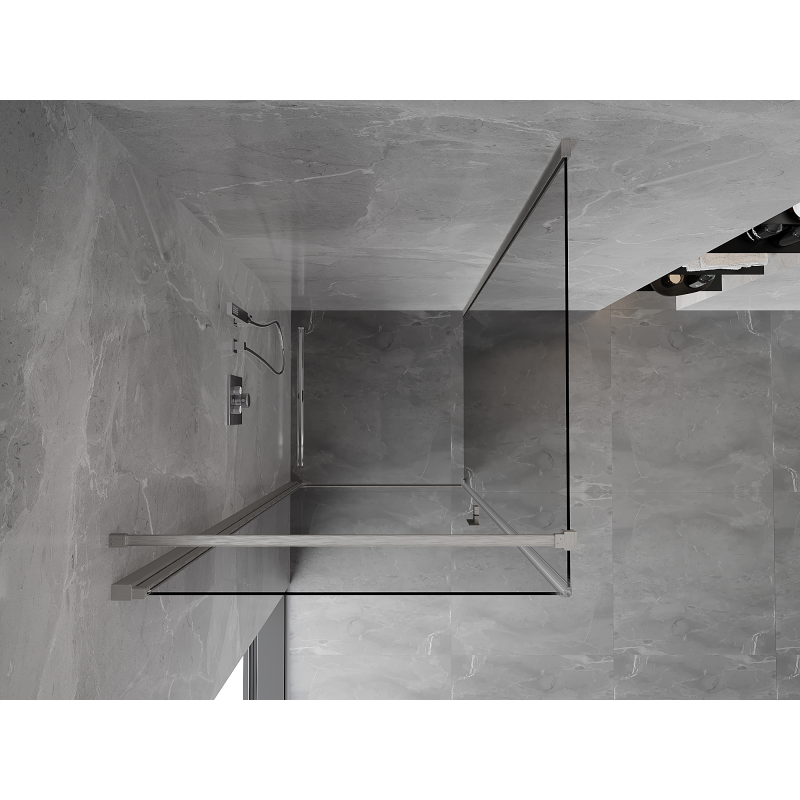 Mexen Mist-B Pendeltür-Duschkabine 70 x 70 cm, transparent, gebürsteter Nickel - 8A2T-070-070-97-00