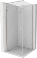 Mexen Mist-B Pendeltür-Duschkabine 75 x 75 cm, transparent, gebürstetes Nickel - 8A2T-075-075-97-00