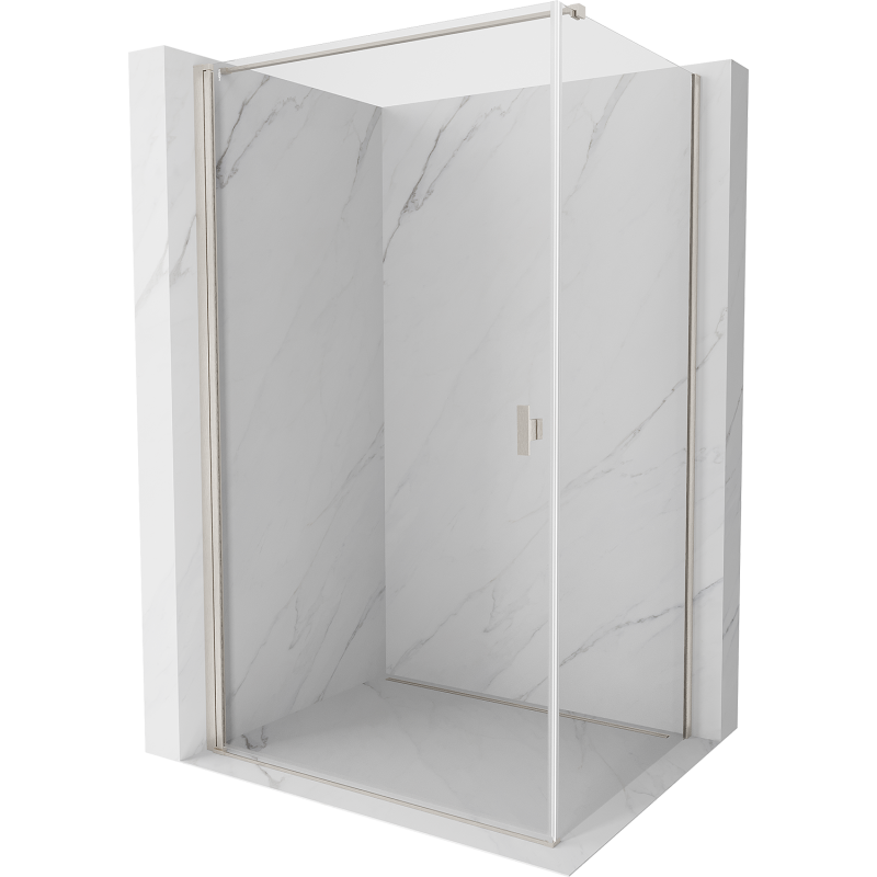 Mexen Mist-B Schwingtür-Duschkabine 80 x 90 cm, transparent, gebürstetes Nickel - 8A2T-080-090-97-00