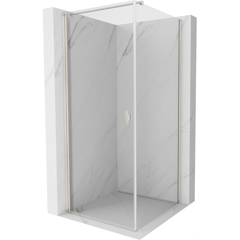 Mexen Mist-B Duschkabine schwenkbar 90 x 90 cm, transparent, gebürsteter Nickel - 8A2T-090-090-97-00