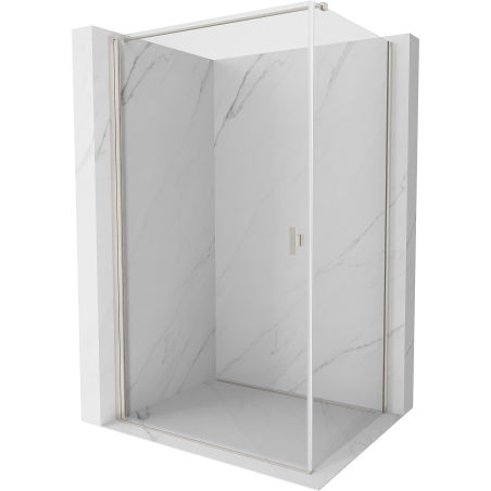 Mexen Mist-B Duschkabine, schwenkbar 75 x 100 cm, transparent, gebürsteter Nickel - 8A2T-075-100-97-00
