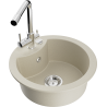 Mexen Diego Granitspüle 1-Becken mit Küchenarmatur Duero, beige - 6512-69-671600-00