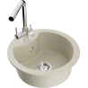 Mexen Diego Granitspüle ein Becken mit Küchenarmatur Duero, beige - 6512-69-671600-00
