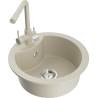 Mexen Diego Granitspüle 1-Becken mit Küchenarmatur Duero, beige - 6512-69-671600-69