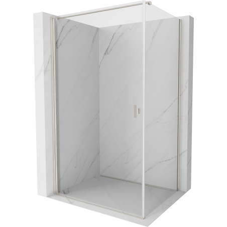 Mexen Mist-B Schwingtür-Duschkabine 80 x 120 cm, transparent, gebürsteter Nickel - 8A2T-080-120-97-00