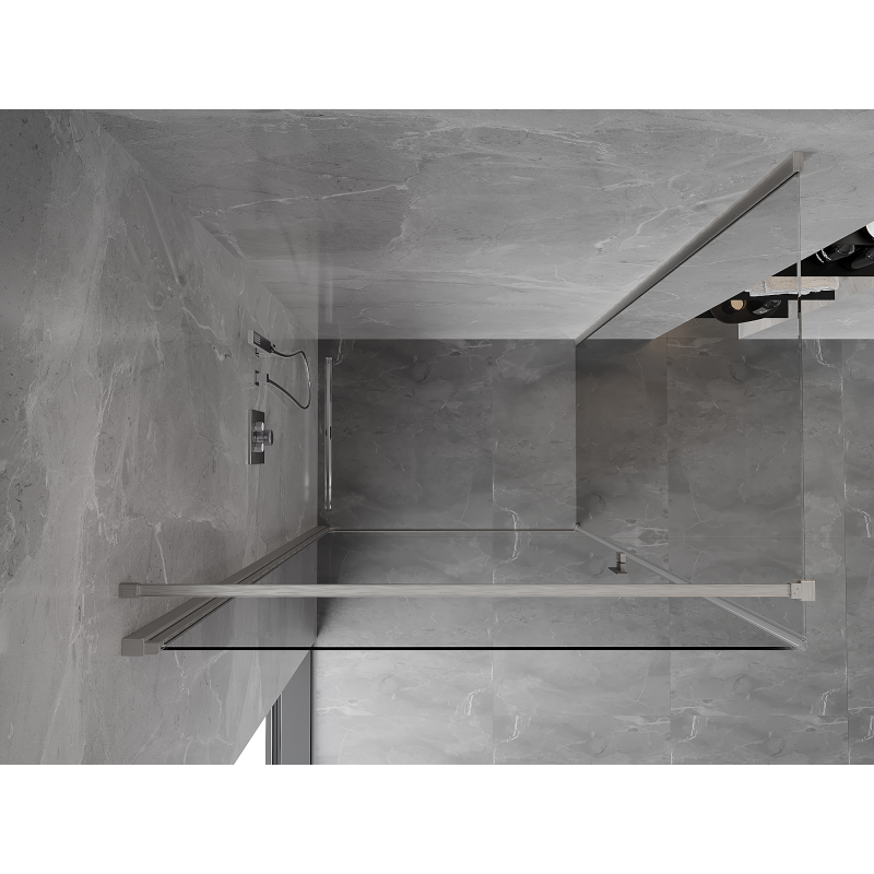 Mexen Mist-B klappbare Duschkabine 100 x 120 cm, transparent, gebürstetes Nickel - 8A2T-100-120-97-00