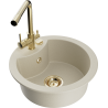 Mexen Diego Granitspüle 1-beckig mit Küchenarmatur Duero, beige - 6512-69-671600-50