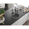 Mexen Diego Granitspüle 1-becken mit Küchenarmatur Duero, grau - 6512-71-671600-70-B