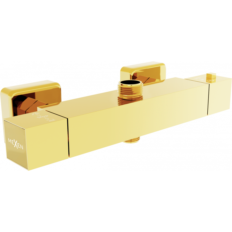 Mexen Cube thermostatische Duscharmatur, gold - 77250-50
