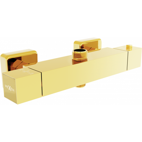 Mexen Cube thermostatische Duscharmatur, gold - 77250-50