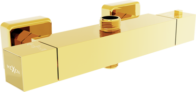 Mexen Cube thermostatische Duscharmatur, gold - 77250-50