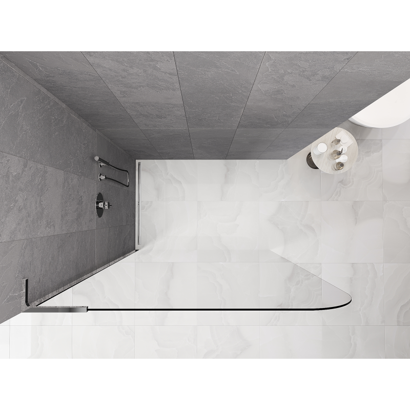 Mexen Kioto-P L Duschwand Walk-in 110 x 200 cm, transparent 8 mm, Chrom - 800-110-103-01-00-P