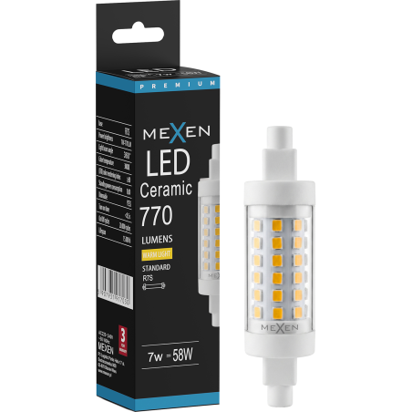 Mexen Vega Dimmable LED-Lampe R7S, 7W, Warm - 3000K, 770 lm - L125-R7S-0730-01