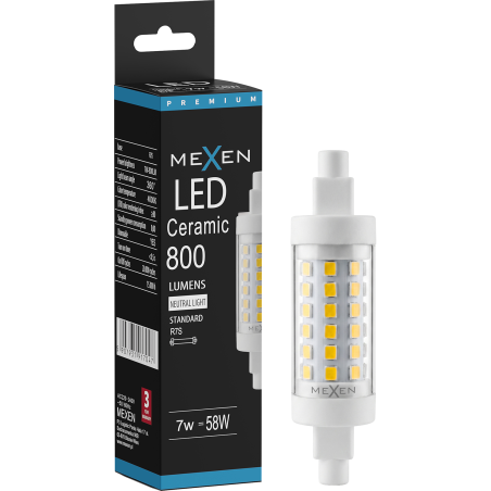 Mexen Vega Dimmable LED-Lampe R7S, 7W, Neutral - 4000K, 800 lm - L125-R7S-0740-01
