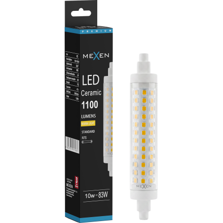 Mexen Vega Dimmbares LED-Leuchtmittel R7S, 10W, Warm - 3000K, 1100 lm - L125-R7S-1030-02