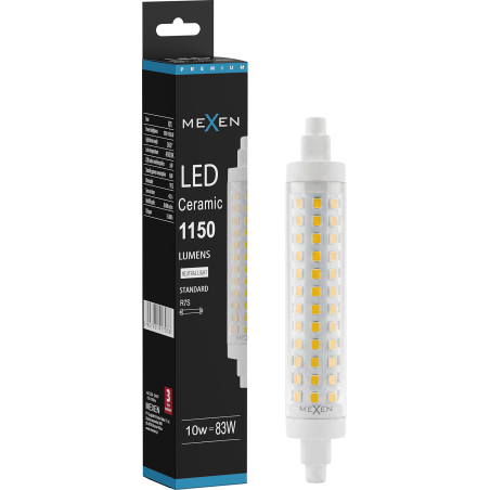 Mexen Vega Dimmbarer LED-Leuchtstab R7S, 10W, Neutral - 4000K, 1150 lm - L125-R7S-1040-02