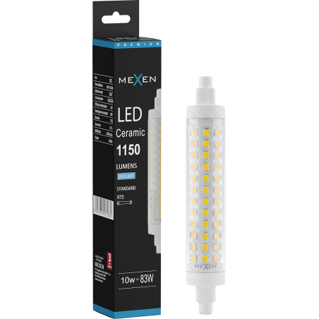 Mexen Vega Dimmbarer LED-Glühlampe R7S, 10W, Kalt - 6500K, 1150 lm - L125-R7S-1065-02