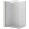 Mexen Kioto-P L Duschwand Walk-in 100 x 200 cm, transparent 8 mm, gold - 800-100-103-50-00-P