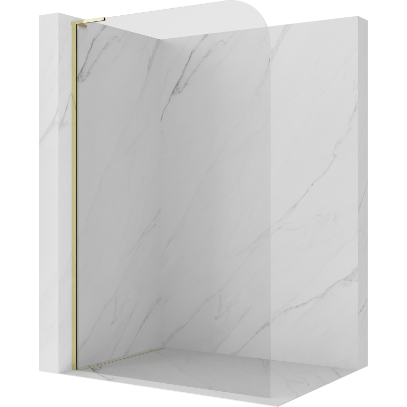 Mexen Kioto-P L Duschwand Walk-in 110 x 200 cm, transparent 8 mm, gold - 800-110-103-50-00-P