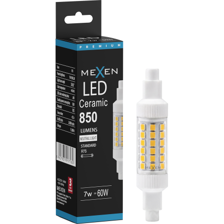 Mexen Vega LED-Lampe R7S, 7W, Neutral - 4000K, 850 lm - L126-R7S-0740-01