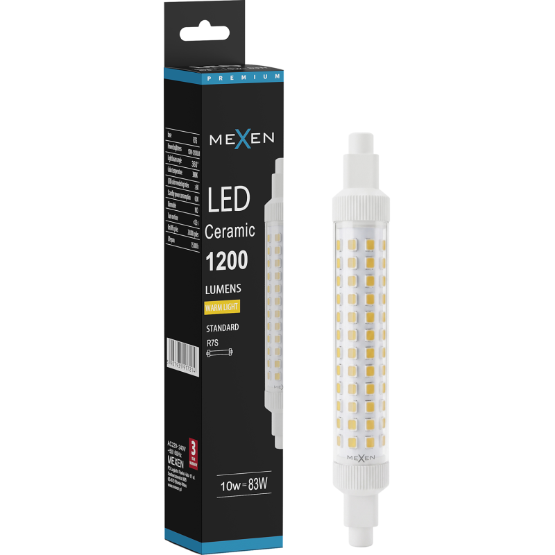 Mexen Vega LED-Lampe R7S, 10W, Warm - 3000K, 1200 lm - L126-R7S-1030-02
