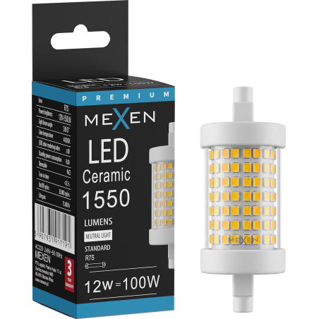 Mexen Vega LED-Glühbirne R7S, 12W, Neutral - 4000K, 1550 lm - L126-R7S-1240-01