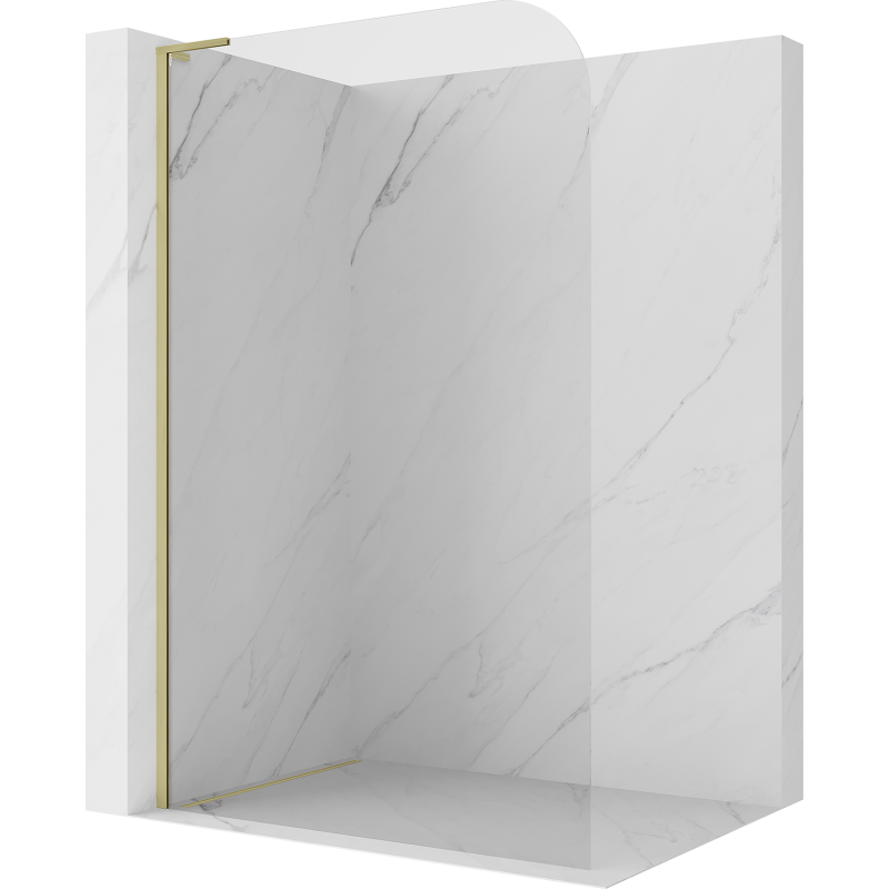 Mexen Kioto-P L Duschwand Walk-in 80 x 200 cm, transparent 8 mm, Gold gebürstet - 800-080-103-55-00-P