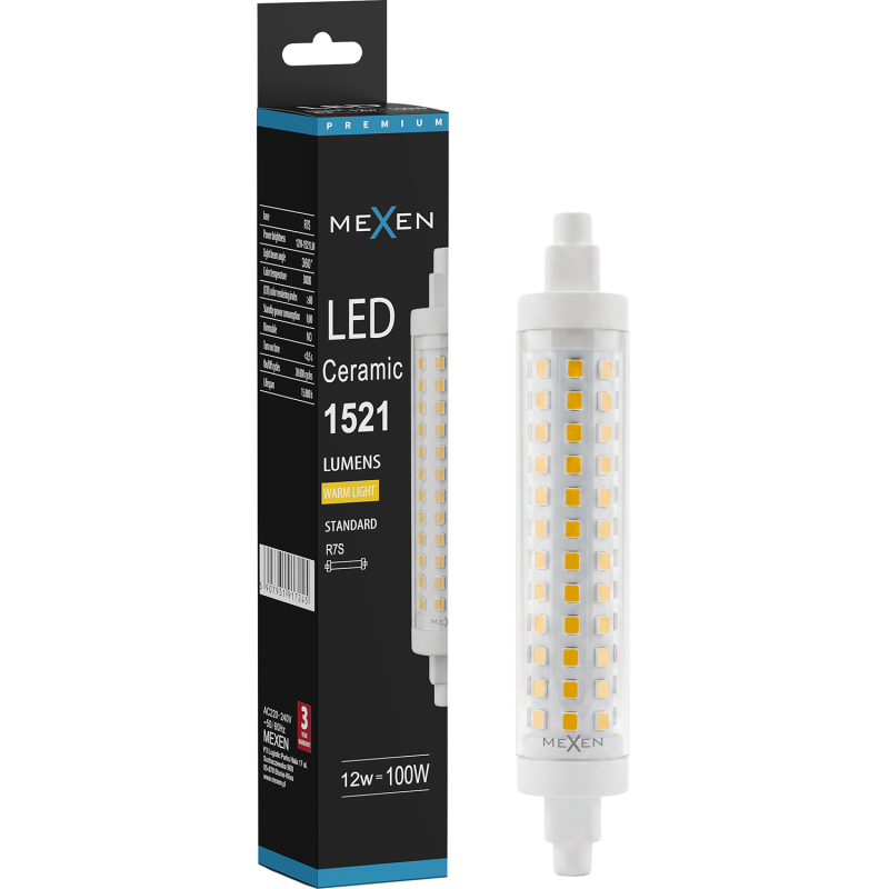 Mexen Vega LED-Lampe R7S, 12W, Warm - 3000K, 1521 lm - L126-R7S-1230-02