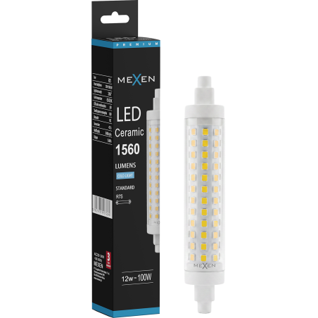 Mexen Vega LED-Glühbirne R7S, 12W, Kalt - 6500K, 1560 lm - L126-R7S-1265-02