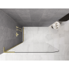 Mexen Kioto-P L Duschwand Walk-in 90 x 200 cm, transparent 8 mm, gebürstetes Gold - 800-090-103-55-00-P
