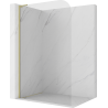 Mexen Kioto-P L Duschwand Walk-in 100 x 200 cm, transparent 8 mm, gebürstetes Gold - 800-100-103-55-00-P