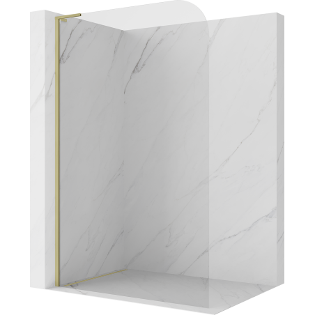 Mexen Kioto-P L Duschwand Walk-in 120 x 200 cm, transparent 8 mm, gebürstetes Gold - 800-120-103-55-00-P