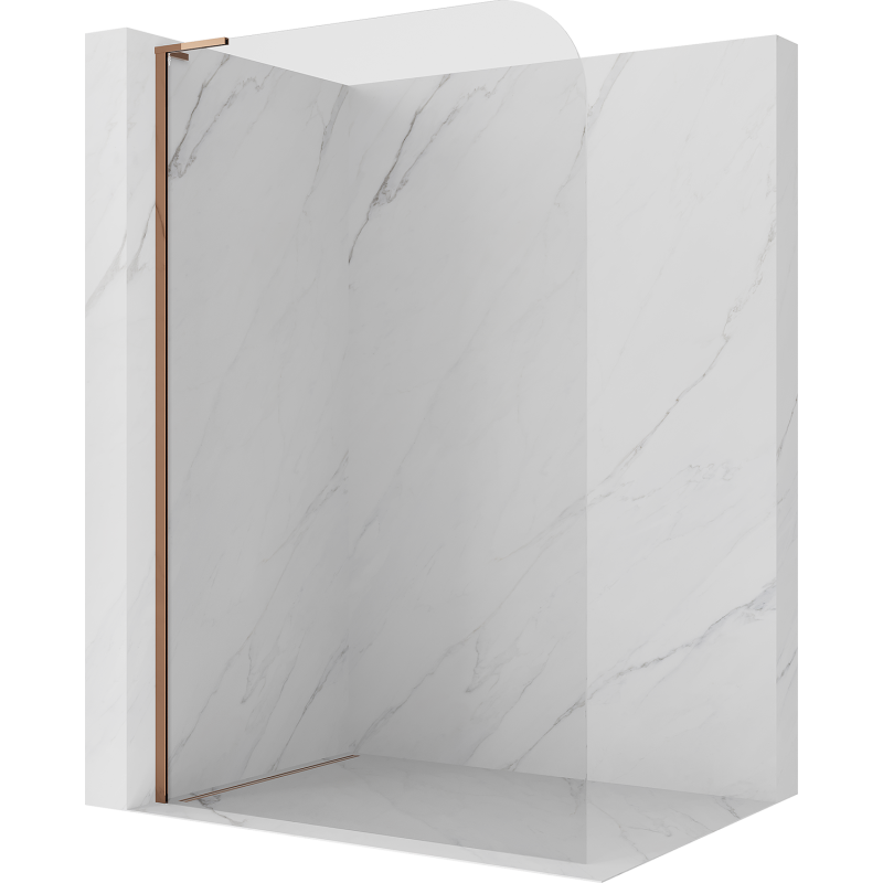 Mexen Kioto-P L Duschwand Walk-in 100 x 200 cm, transparent 8 mm, Roségold - 800-100-103-60-00-P