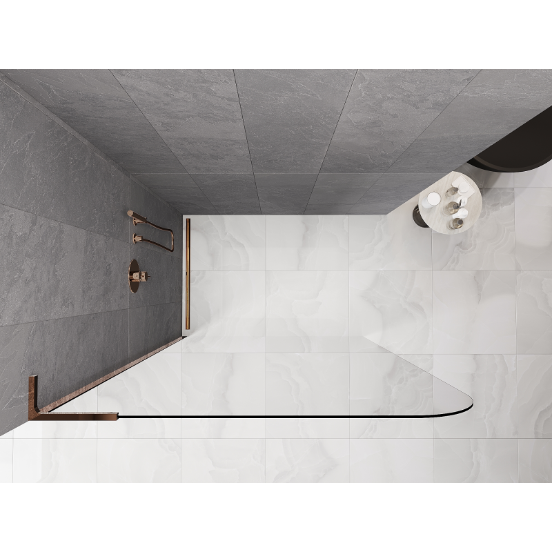 Mexen Kioto-P L Duschwand Walk-in 110 x 200 cm, transparent 8 mm, Roségold - 800-110-103-60-00-P