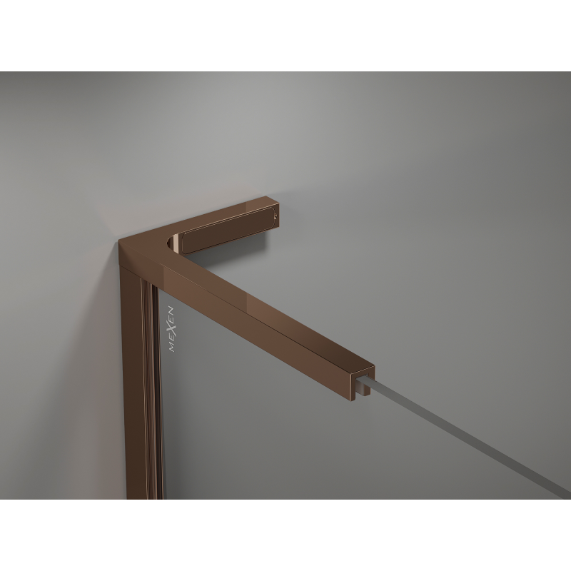 Mexen Kioto-P L Duschwand Walk-in 120 x 200 cm, transparent 8 mm, Roségold - 800-120-103-60-00-P
