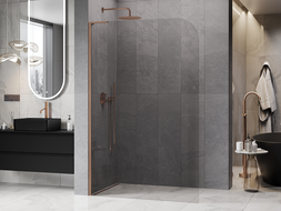 Mexen Kioto-P L Duschwand Walk-in 70 x 200 cm, transparent 8 mm, gebürstetes Kupfer - 800-070-103-65-00-P