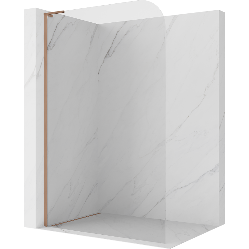Mexen Kioto-P L Duschwand Walk-in 80 x 200 cm, transparent 8 mm, gebürstetes Kupfer - 800-080-103-65-00-P