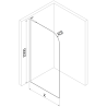 Mexen Kioto-P L Duschrückwand Walk-in 80 x 200 cm, transparent 8 mm, gebürstet in Kanonengrau - 800-080-103-66-00-P