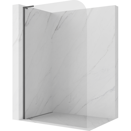 Mexen Kioto-P L Duschrückwand Walk-in 80 x 200 cm, transparent 8 mm, gebürstet in Kanonengrau - 800-080-103-66-00-P