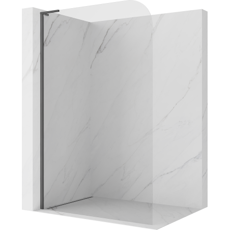 Mexen Kioto-P L Duschwand Walk-in 100 x 200 cm, transparent 8 mm, gun grau gebürstet - 800-100-103-66-00-P