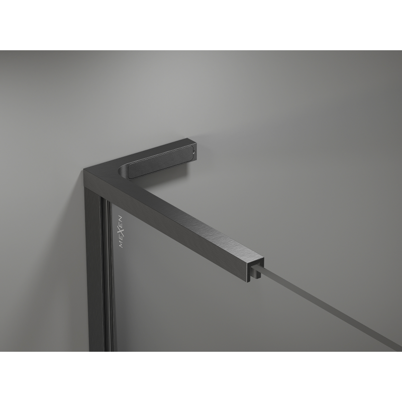 Mexen Kioto-P L Duschwand Walk-in 110 x 200 cm, transparent 8 mm, gun grey gebürstet - 800-110-103-66-00-P