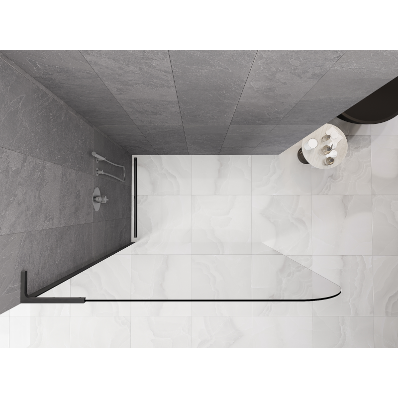 Mexen Kioto-P L Duschwand Walk-in 120 x 200 cm, transparent 8 mm, gebürstet Gun Gray - 800-120-103-66-00-P