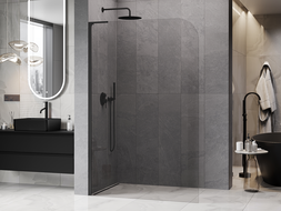 Mexen Kioto-P L Duschwand Walk-in 90 x 200 cm, transparent 8 mm, schwarz - 800-090-103-70-00-P