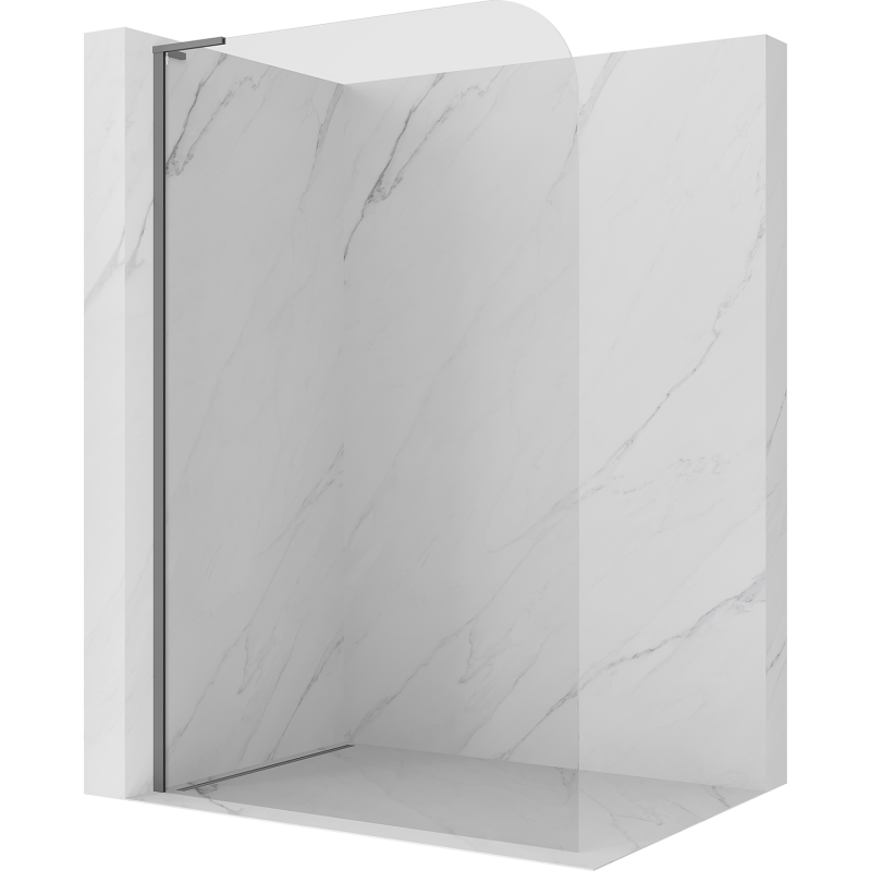 Mexen Kioto-P L Duschwand Walk-in 90 x 200 cm, transparent 8 mm, Gun Metal - 800-090-103-95-00-P