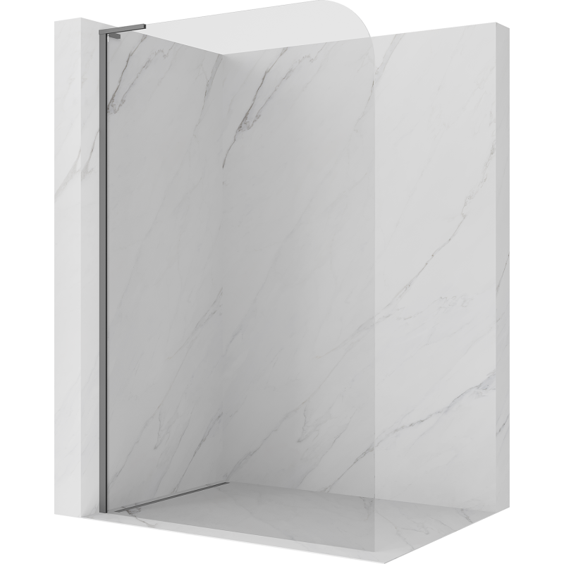 Mexen Kioto-P L Duschwand Walk-in 100 x 200 cm, transparent 8 mm, Gun Metal - 800-100-103-95-00-P