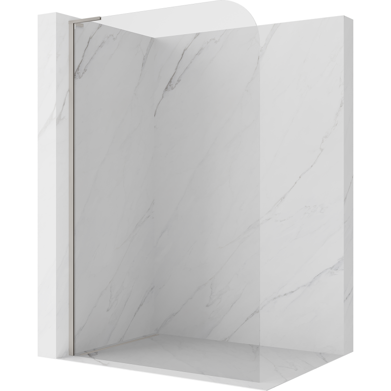 Mexen Kioto-P L Duschwand Walk-in 90 x 200 cm, transparent 8 mm, gebürstetes Nickel - 800-090-103-97-00-P