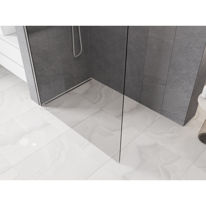 Mexen Kioto-P L Duschwand Walk-in 120 x 200 cm, transparent 8 mm, gebürsteter Nickel - 800-120-103-97-00-P