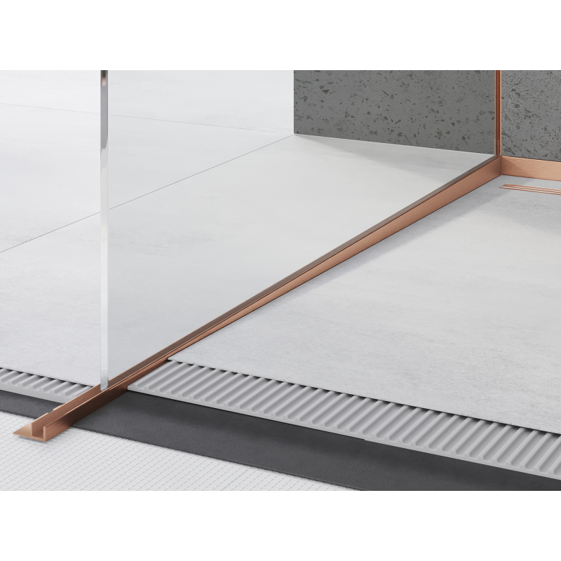 Mexen Line-B Gefälleleiste für Glas 120 cm links, gebürstetes Kupfer - 186504120L
